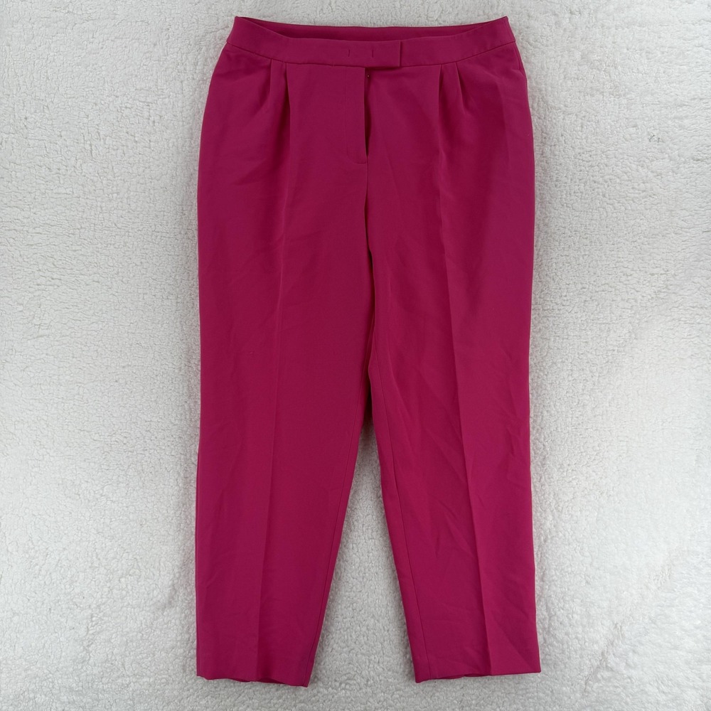 Anne Klein Dress Pants Womens 14P‎ Pink Tapered Stretch Career Work Office